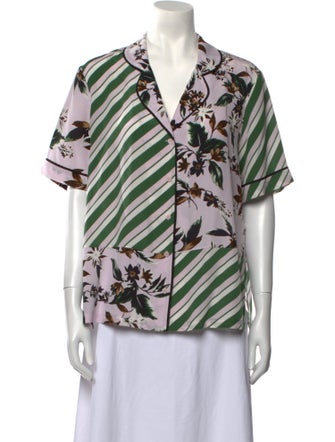 Diane von Furstenberg Silk Printed Button-Up Top
