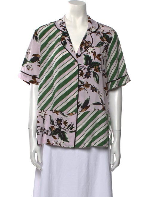 Diane von Furstenberg Silk Printed Button-Up Top