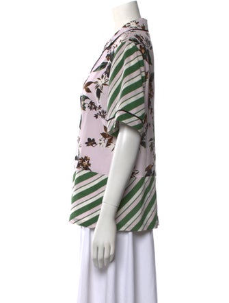 Diane von Furstenberg Silk Printed Button-Up Top