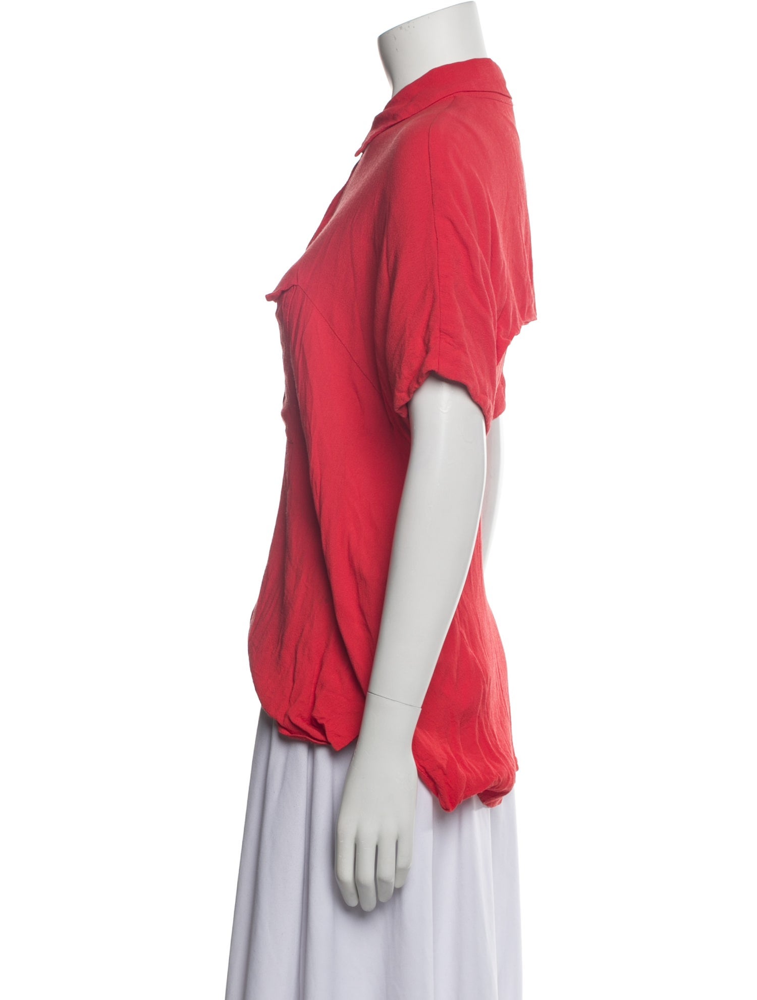 Diane von Furstenberg Silk Short Sleeve Button-Up Top