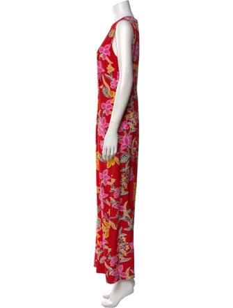 Diane von Furstenberg Silk Floral Print Jumpsuit