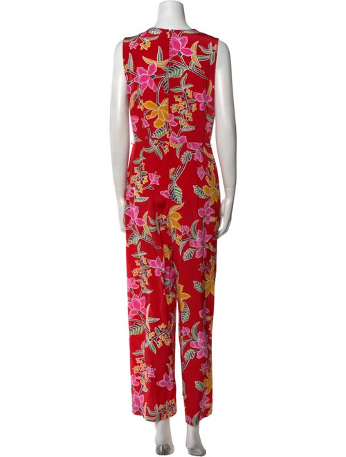 Diane von Furstenberg Silk Floral Print Jumpsuit