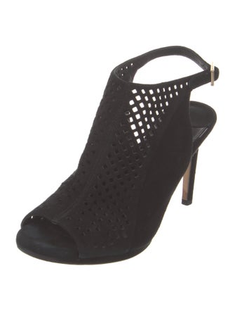 Diane von Furstenberg Suede Lasercut Accents Slingback Pumps