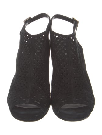 Diane von Furstenberg Suede Lasercut Accents Slingback Pumps