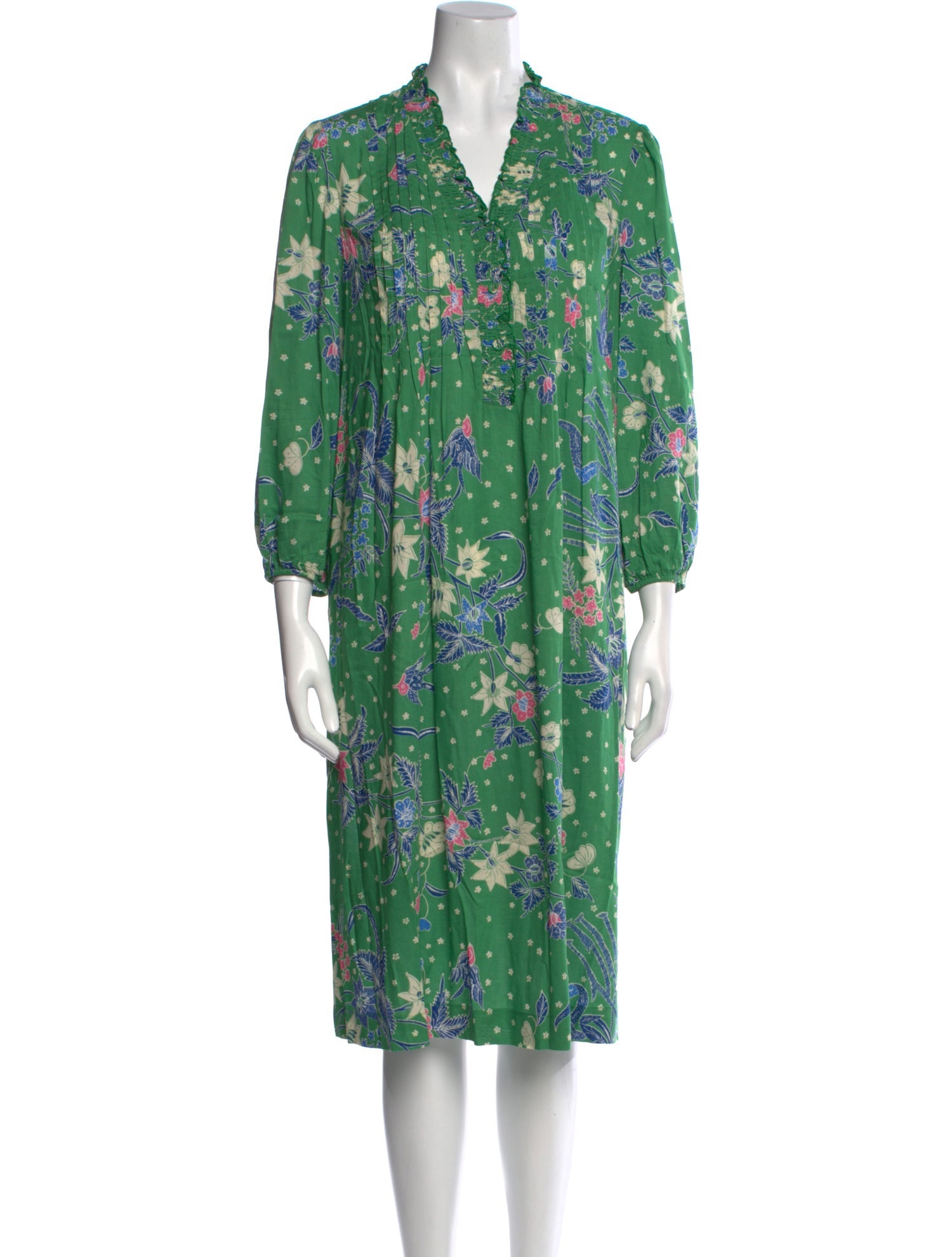 Diane von Furstenberg Floral Print Midi Length Dress