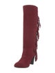 Diane von Furstenberg Suede Fringe Trim Accent Boots
