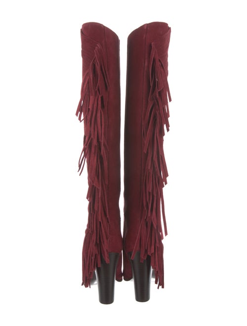 Diane von Furstenberg Suede Fringe Trim Accent Boots
