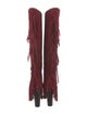 Diane von Furstenberg Suede Fringe Trim Accent Boots