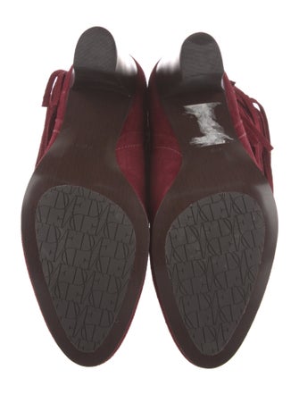 Diane von Furstenberg Suede Fringe Trim Accent Boots