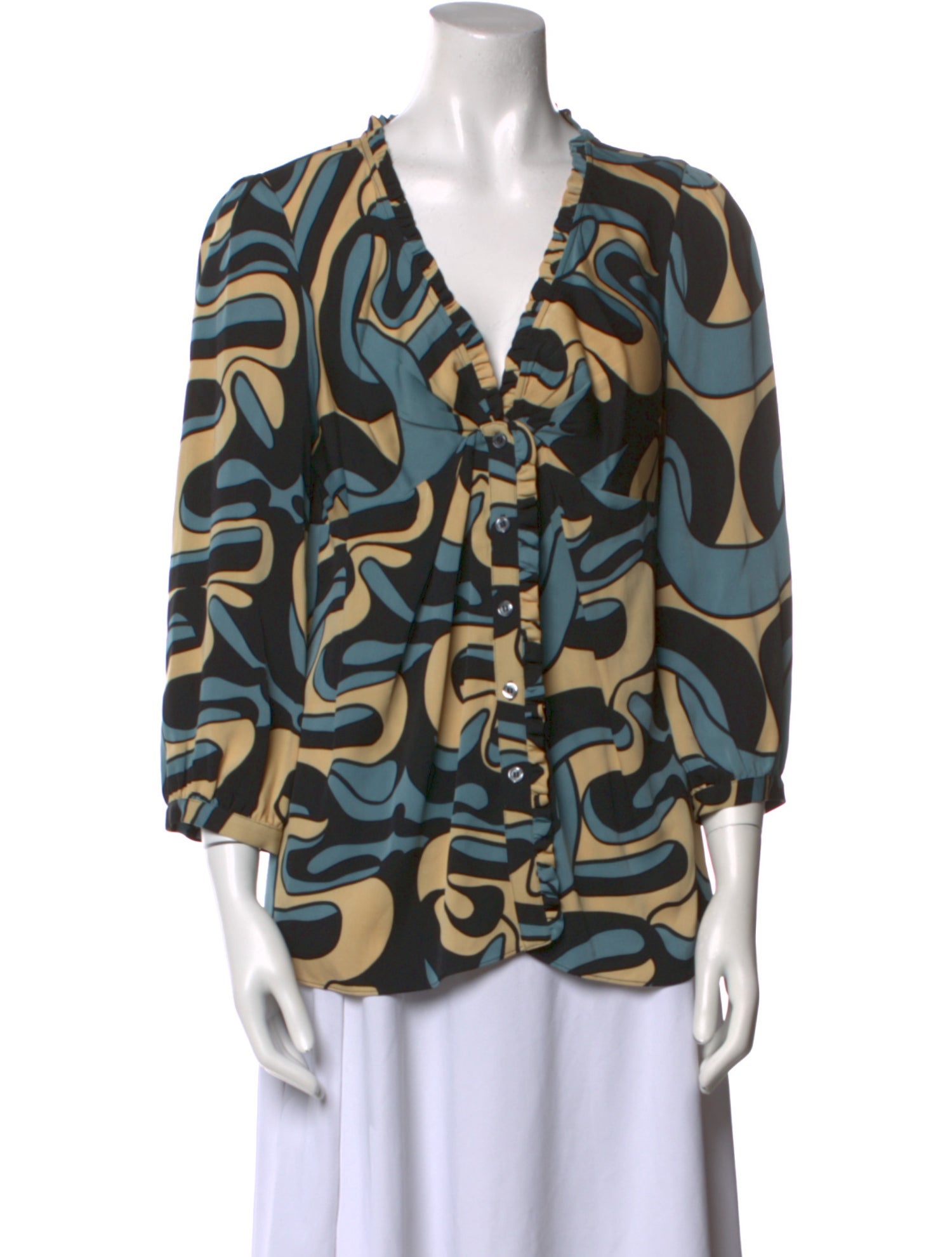 Diane von Furstenberg Silk Printed Blouse