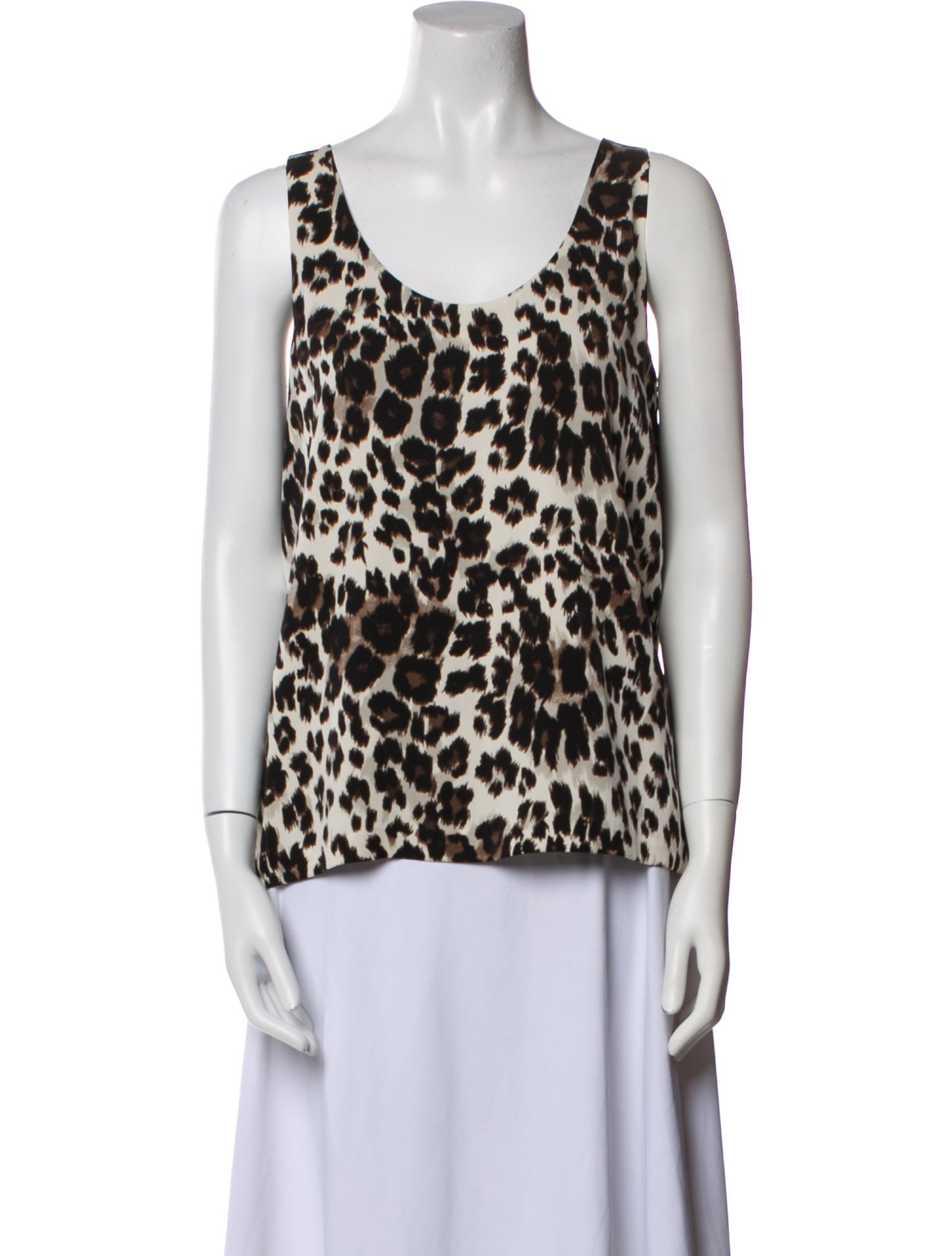 Diane von Furstenberg Animal Print Scoop Neck Top