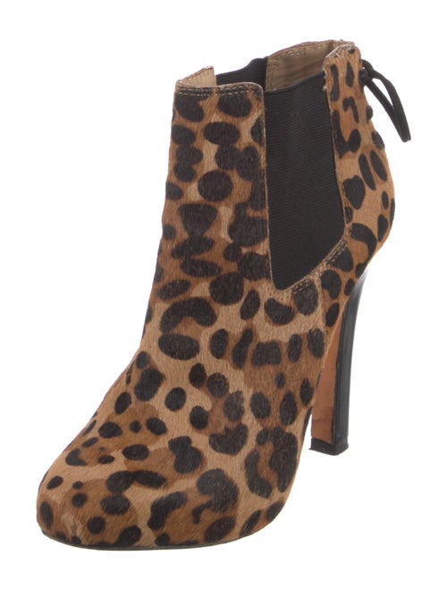 Diane von Furstenberg Ponyhair Animal Print Chelsea Boots
