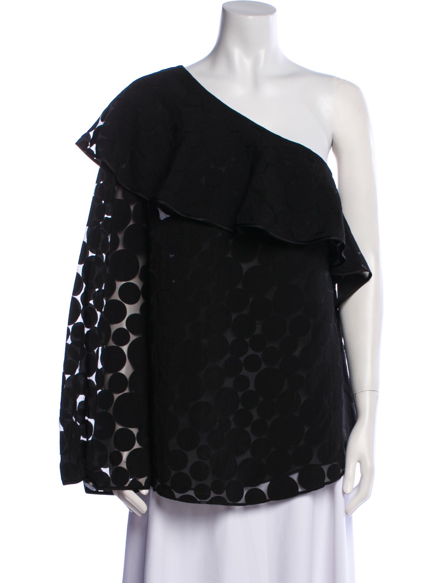 Diane von Furstenberg One-Shoulder Short Sleeve Blouse