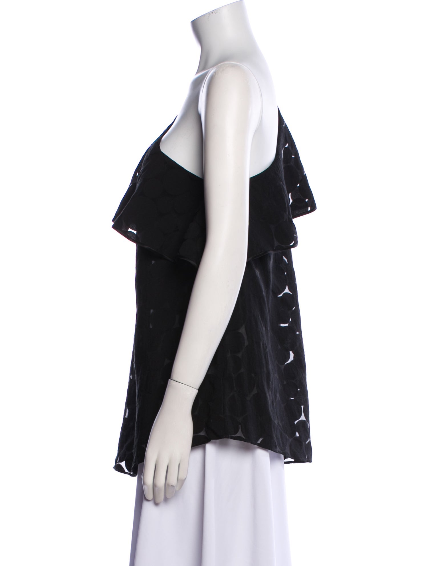 Diane von Furstenberg One-Shoulder Short Sleeve Blouse