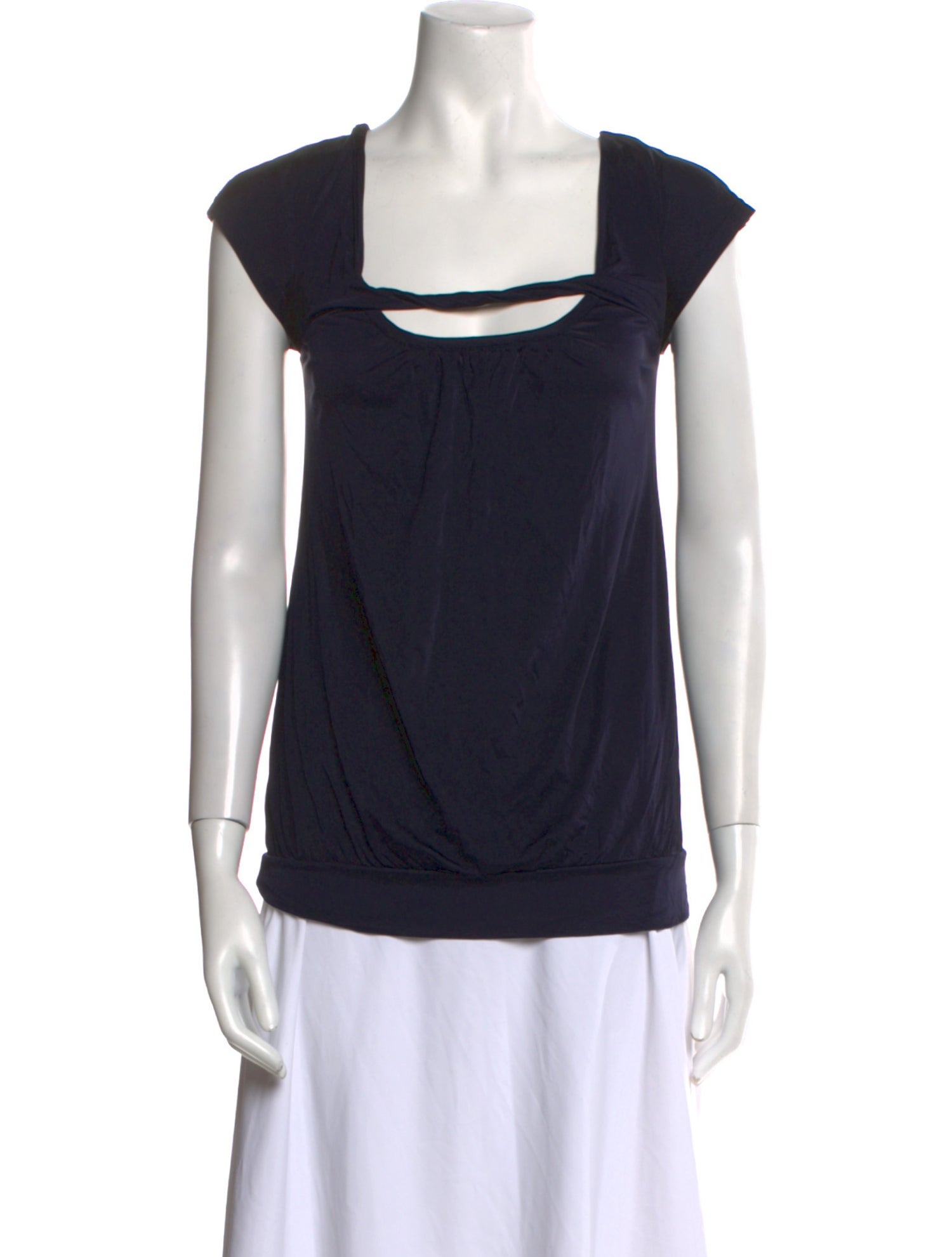 Diane von Furstenberg Square Neckline Short Sleeve Blouse