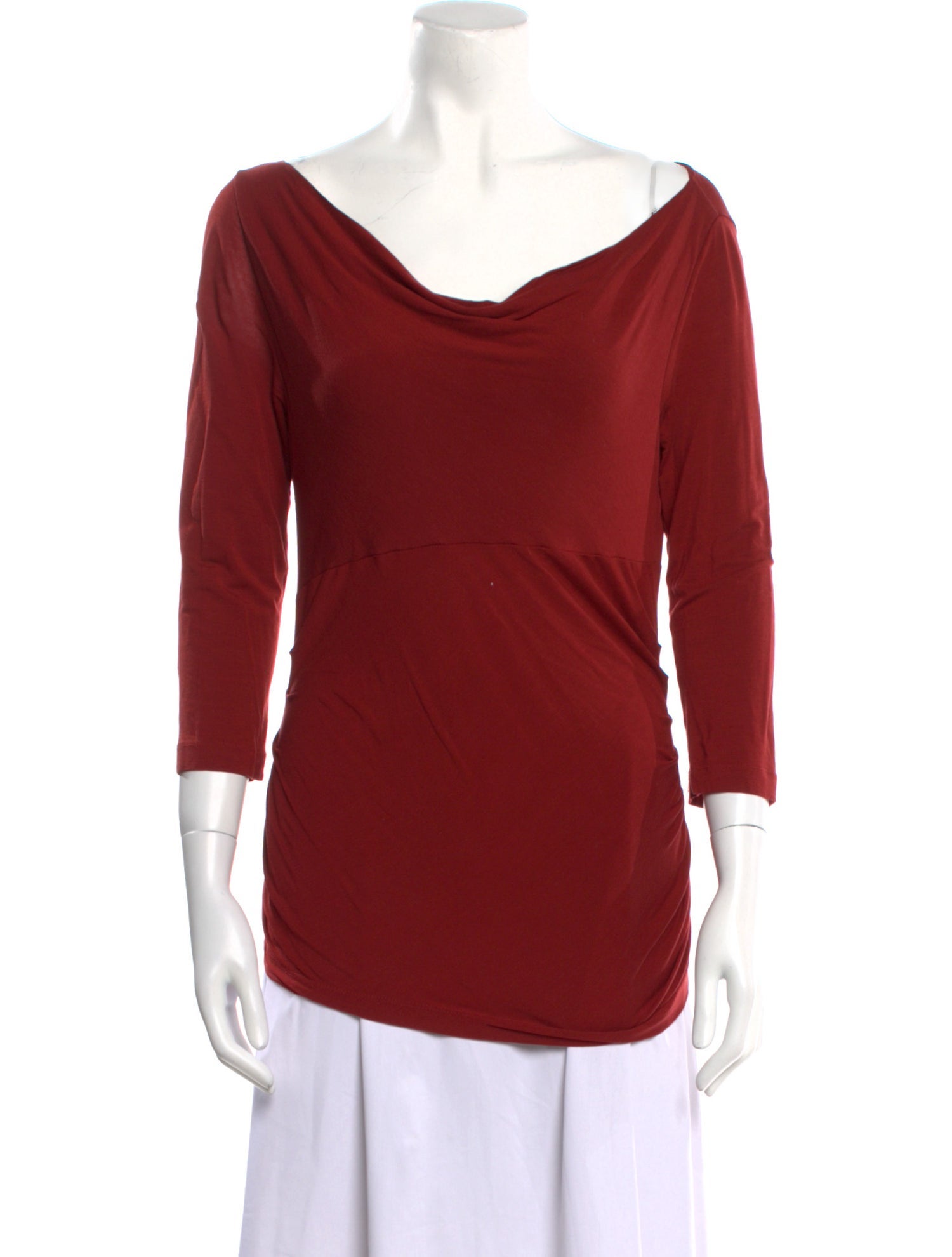 Diane von Furstenberg Cowl Neck Three-Quarter Sleeve Top