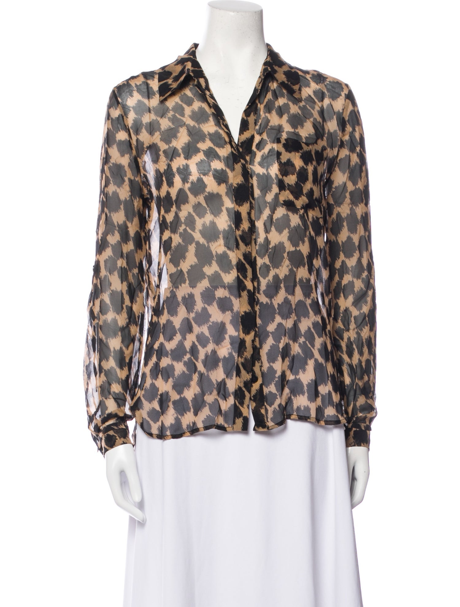 Diane von Furstenberg Silk Animal Print Blouse