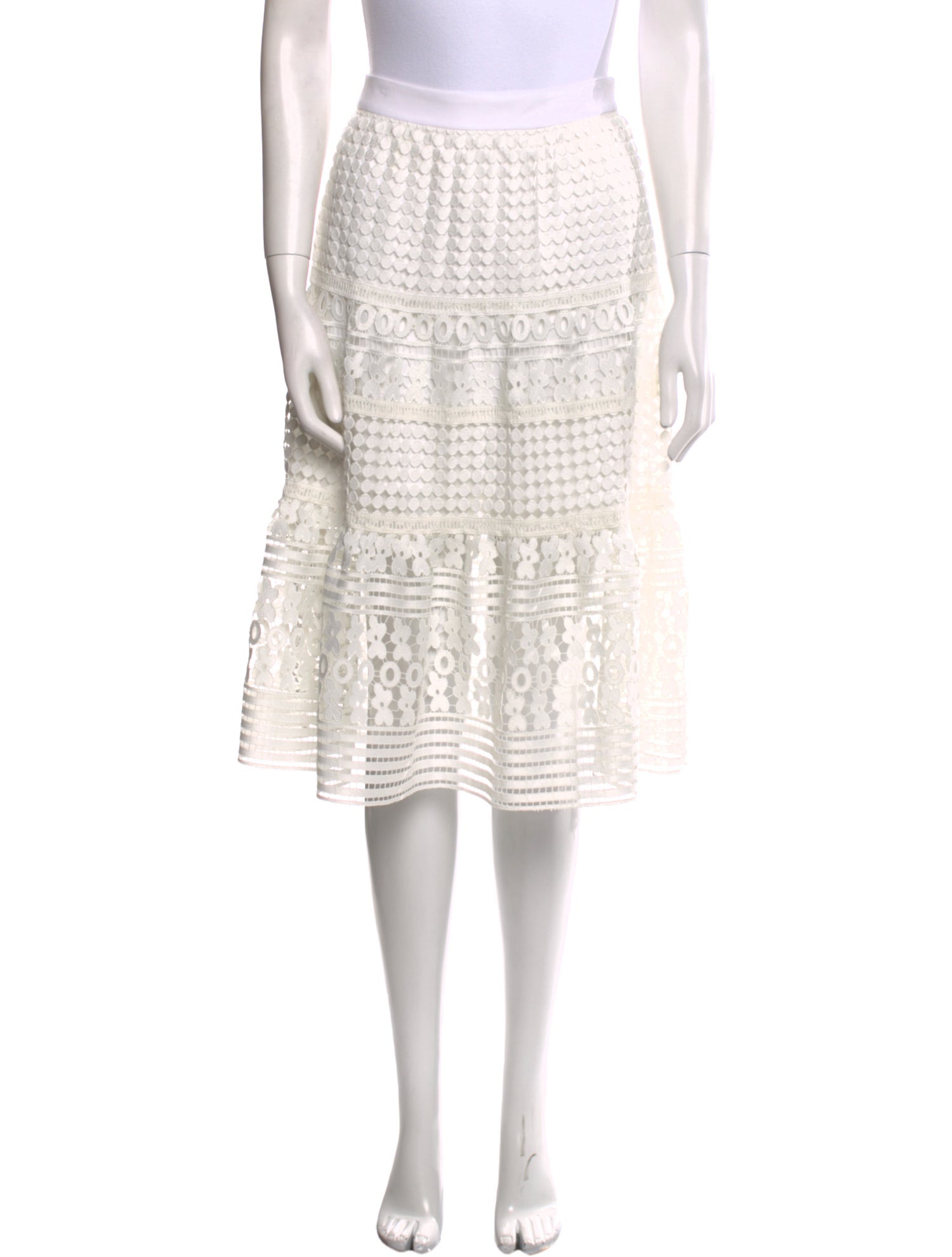 Diane von Furstenberg Lace Pattern Knee-Length Skirt
