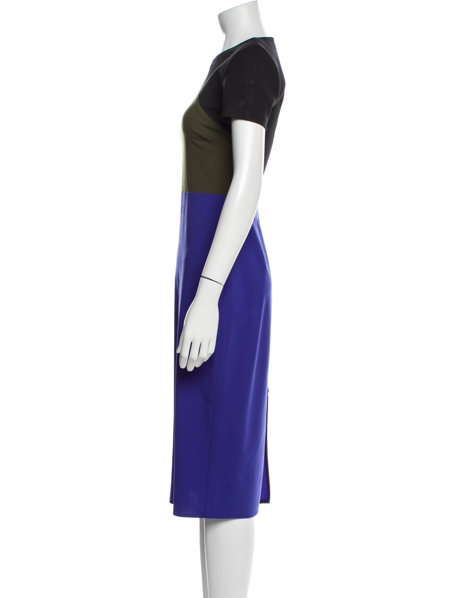 Diane von Furstenberg Colorblock Pattern Midi Length Dress