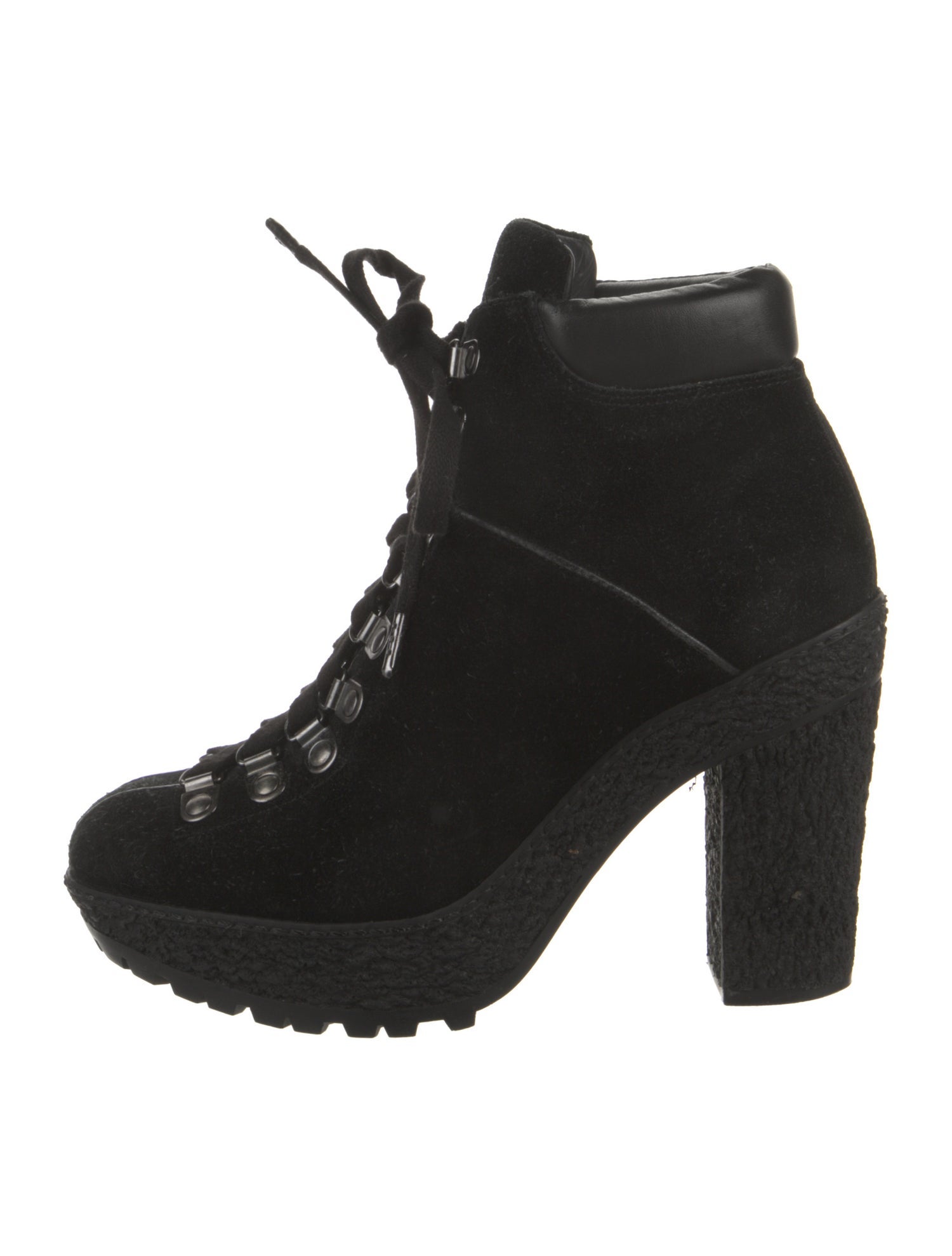 Diane von Furstenberg Suede Pleated Accents Lace-Up Boots