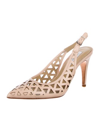 Diane von Furstenberg Leather Patterned Slingback Pumps