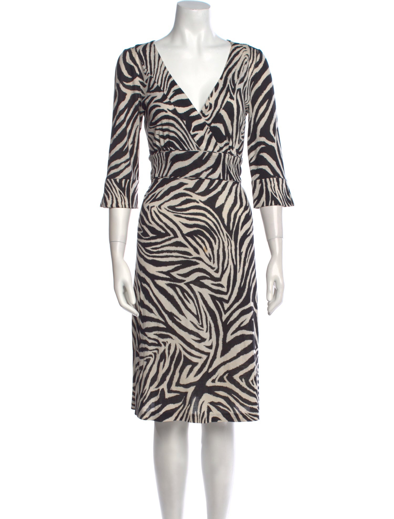 Diane von Furstenberg Animal Print Knee-Length Dress