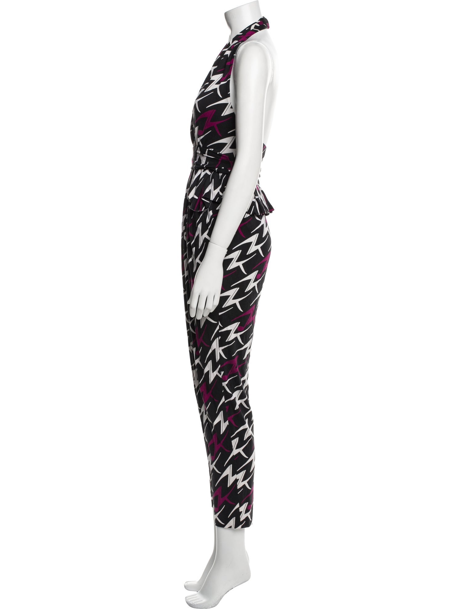Diane von Furstenberg Printed V-Neck Jumpsuit