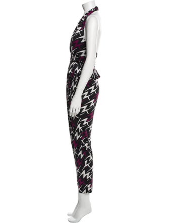 Diane von Furstenberg Printed V-Neck Jumpsuit