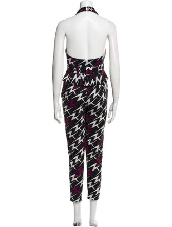 Diane von Furstenberg Printed V-Neck Jumpsuit