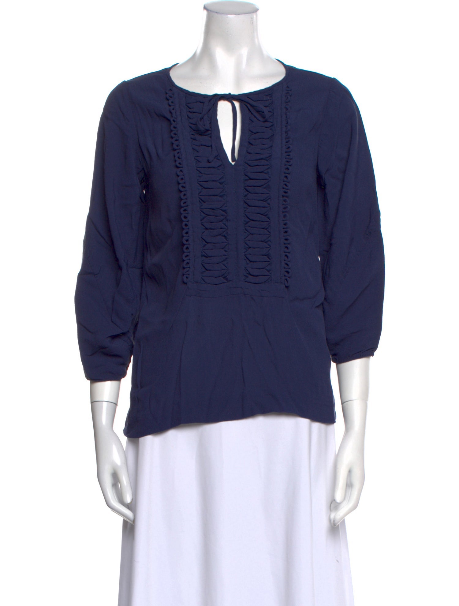 Diane von Furstenberg Tie Neck Three-Quarter Sleeve Top