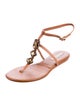 Diane von Furstenberg Leather T-Strap Sandals