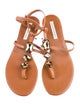 Diane von Furstenberg Leather T-Strap Sandals
