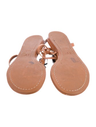 Diane von Furstenberg Leather T-Strap Sandals