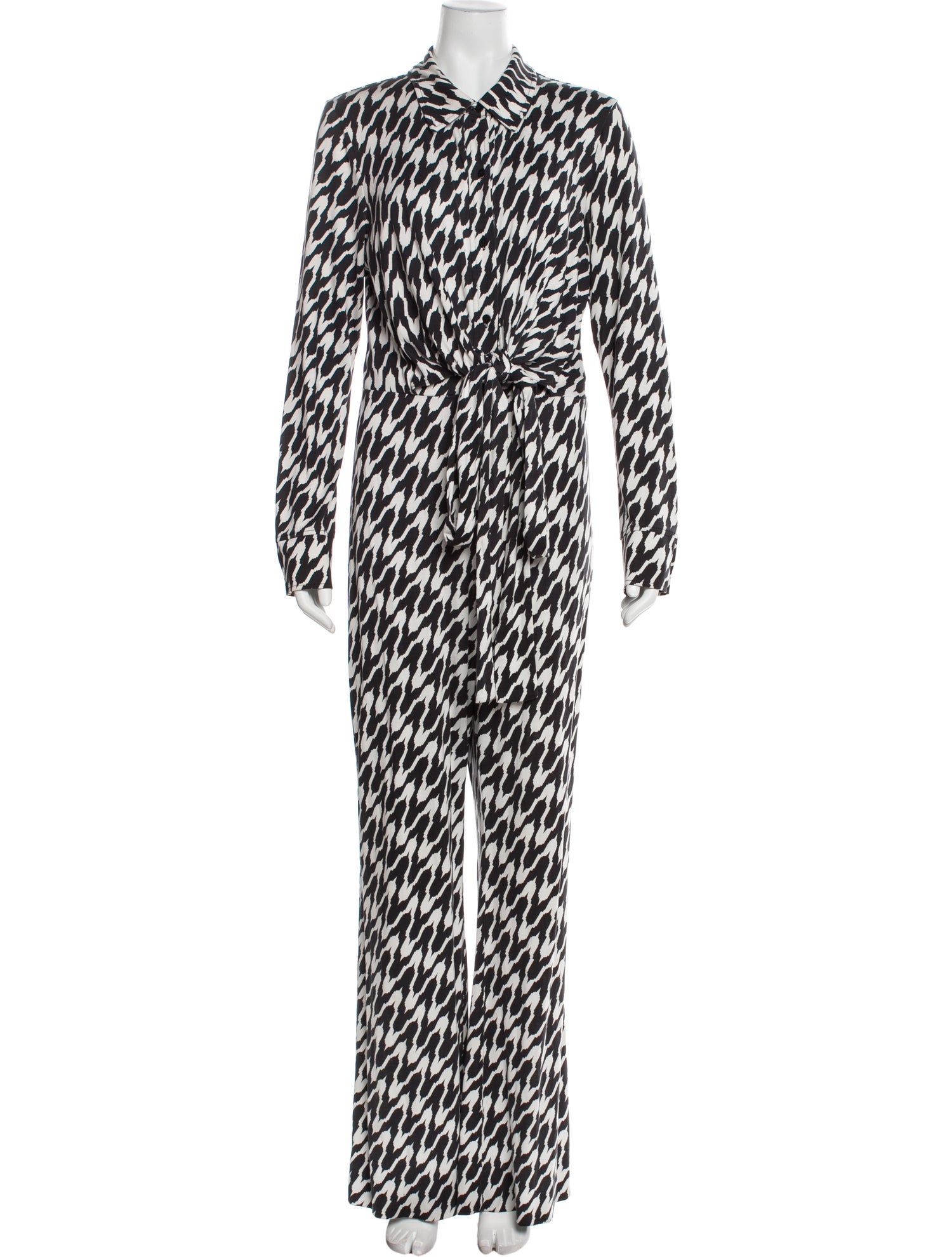 Diane von Furstenberg Printed V-Neck Jumpsuit