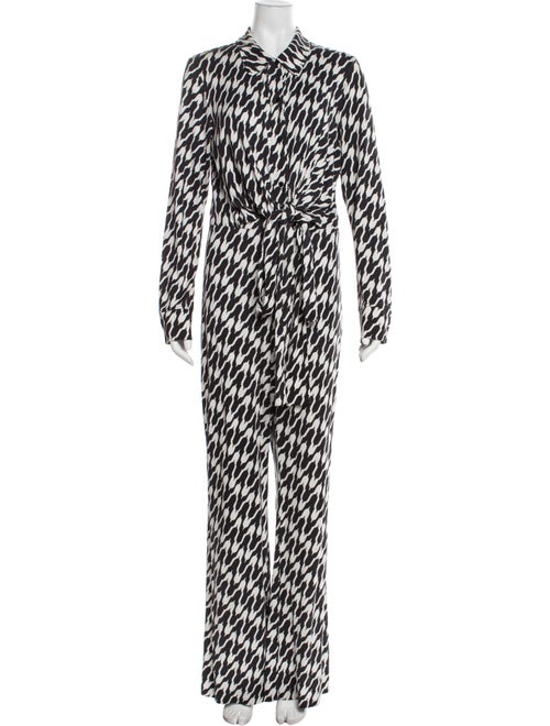 Diane von Furstenberg Printed V-Neck Jumpsuit
