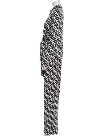 Diane von Furstenberg Printed V-Neck Jumpsuit