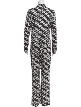 Diane von Furstenberg Printed V-Neck Jumpsuit