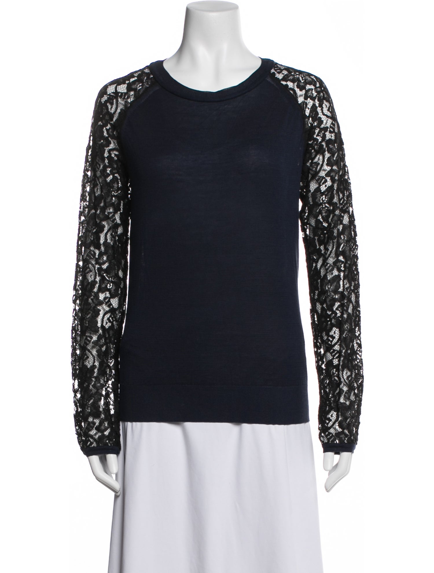 Diane von Furstenberg Lace Pattern Scoop Neck Top