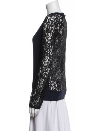 Diane von Furstenberg Lace Pattern Scoop Neck Top
