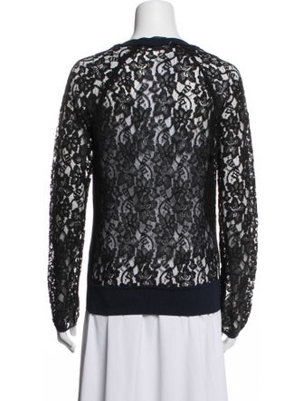 Diane von Furstenberg Lace Pattern Scoop Neck Top