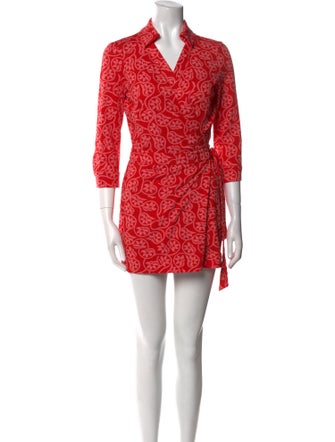 Diane von Furstenberg Printed V-Neck Romper