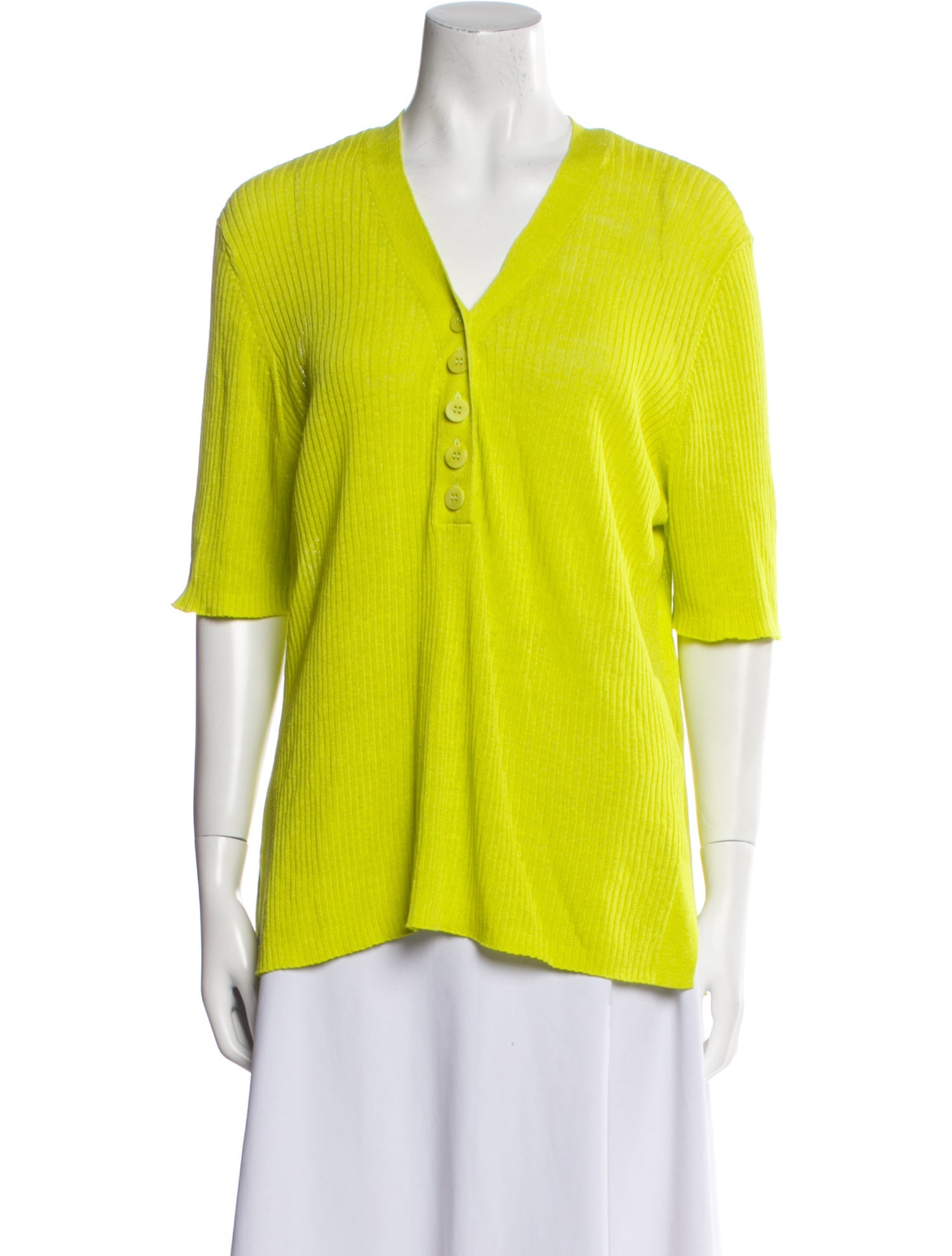 Diane von Furstenberg Linen V-Neck Blouse