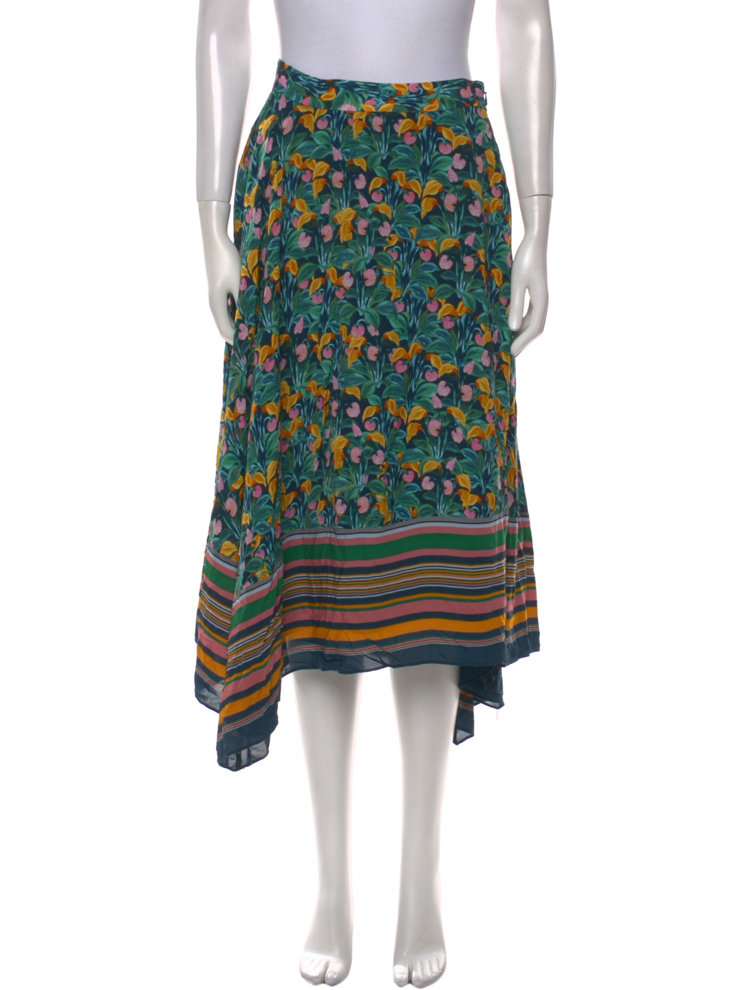 Diane von Furstenberg Floral Print Midi Length Skirt