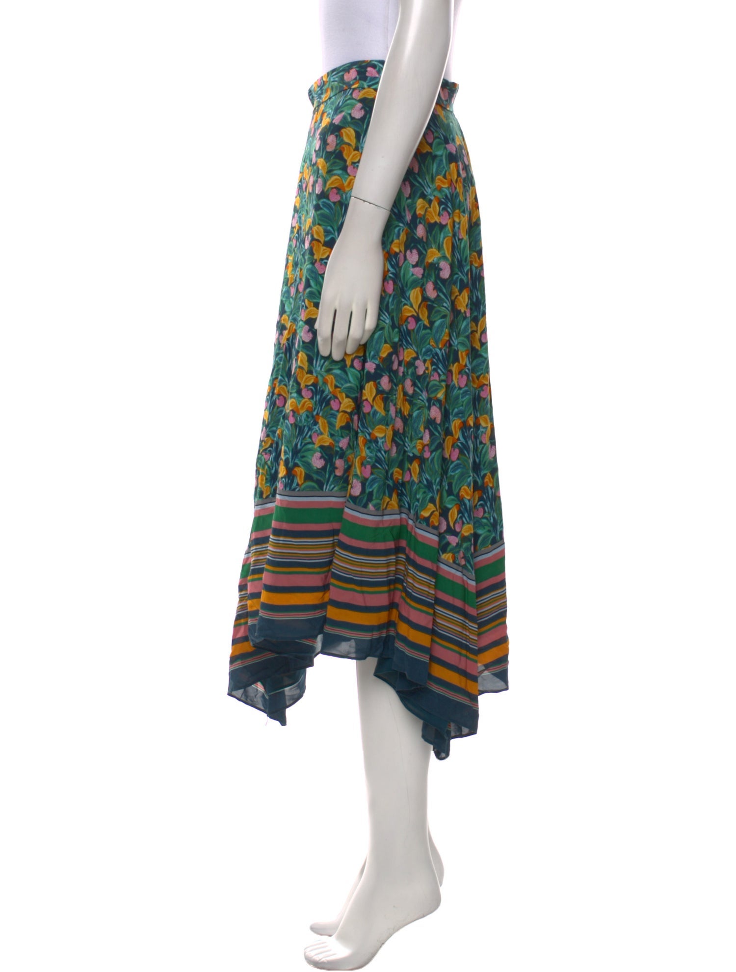 Diane von Furstenberg Floral Print Midi Length Skirt