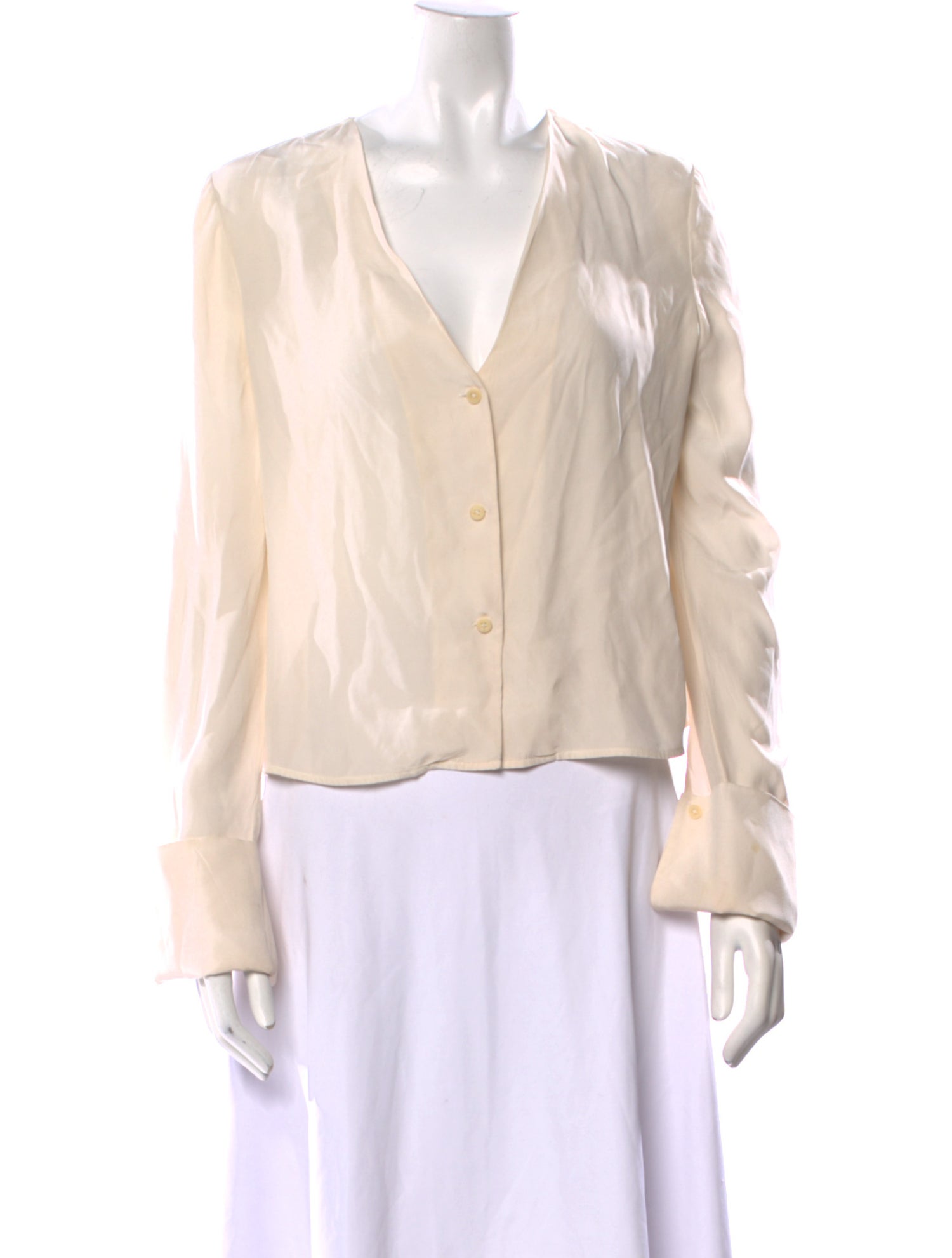 Diane von Furstenberg Silk Plunge Neckline Blouse