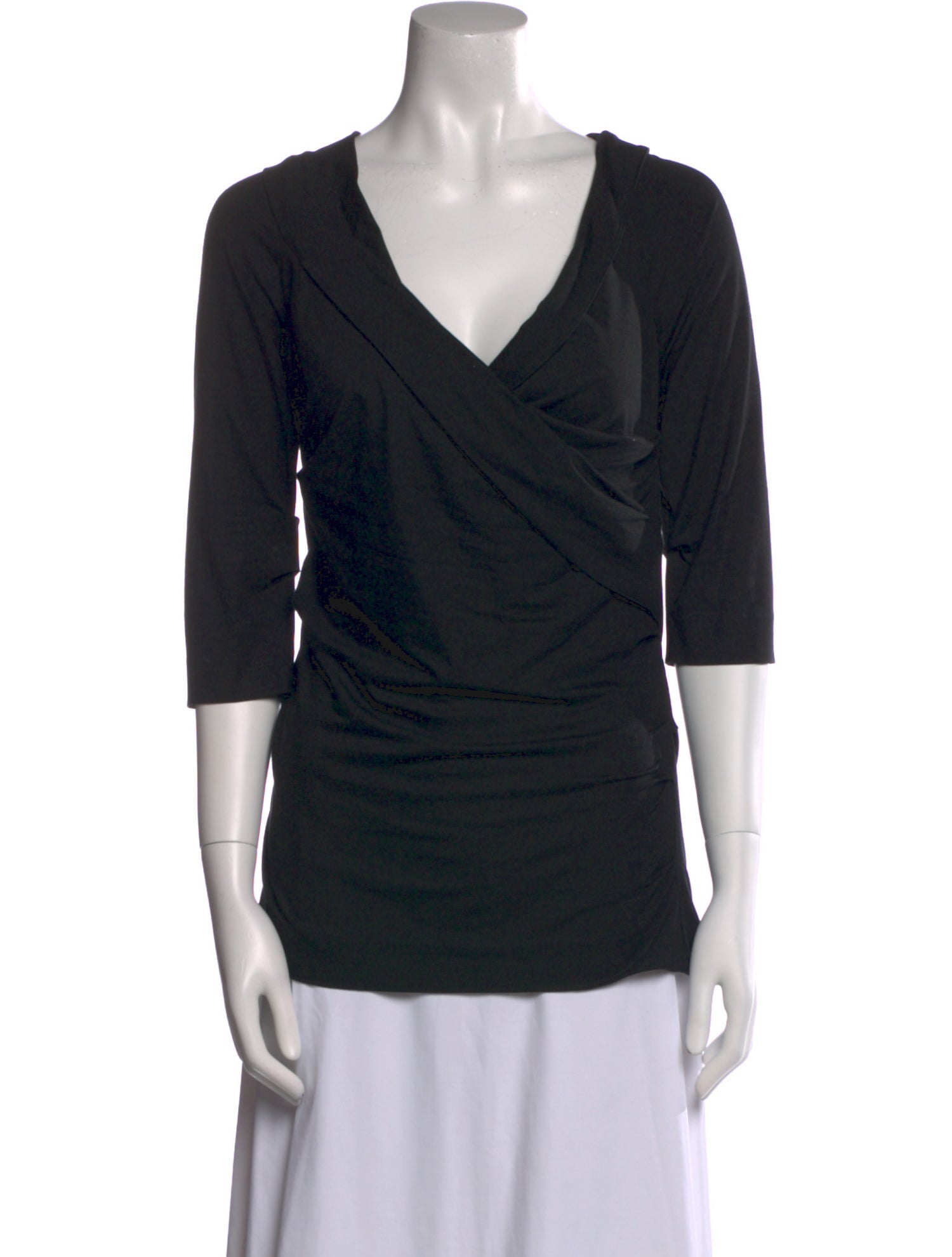 Diane von Furstenberg Cowl Neck Three-Quarter Sleeve Top