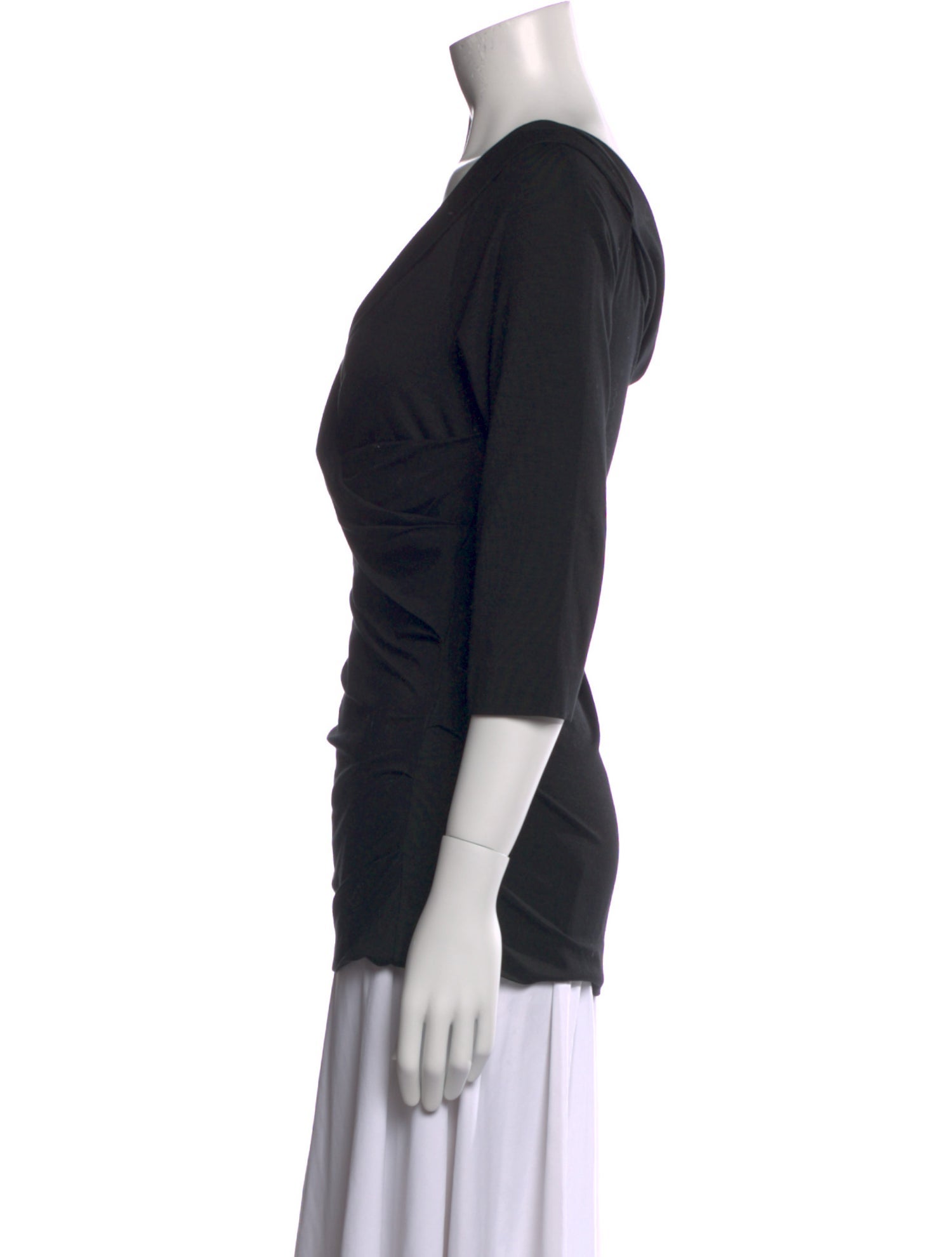 Diane von Furstenberg Cowl Neck Three-Quarter Sleeve Top