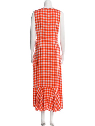 Diane von Furstenberg Plaid Print Long Dress