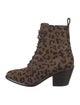 Diane von Furstenberg Ponyhair Animal Print Lace-Up Boots