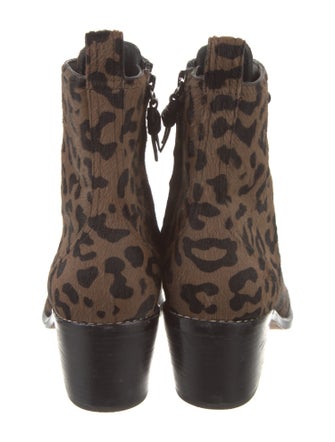 Diane von Furstenberg Ponyhair Animal Print Lace-Up Boots